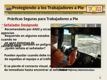 Slide 16: Prácticas Seguras para Trabajadores a Pie