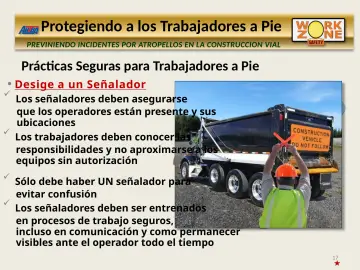 Slide 17: Prácticas Seguras para Trabajadores a Pie