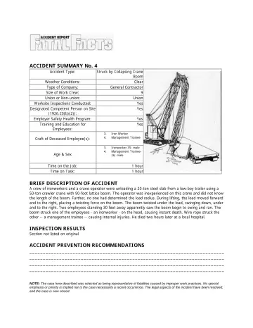 Page 2: ACCIDENT SUMMARY No. 4