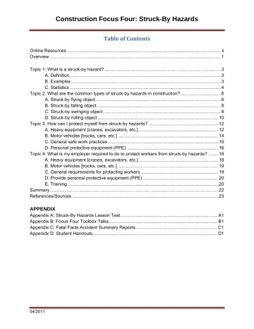 Page 3: Table of Contents