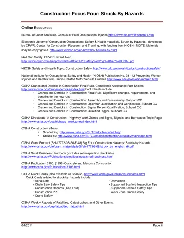 Page 6: Construction Focus Four: Struck-By Hazards