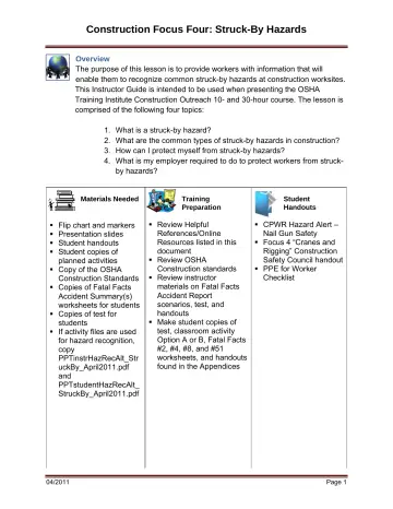 Page 7: Construction Focus Four: Struck-By Hazards