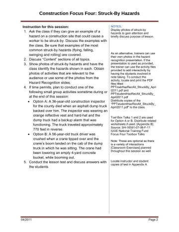 Page 8: Construction Focus Four: Struck-By Hazards