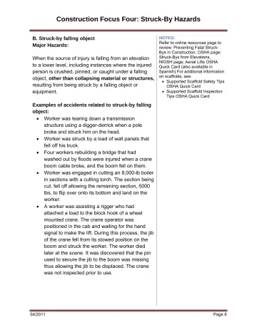 Page 14: Construction Focus Four: Struck-By Hazards