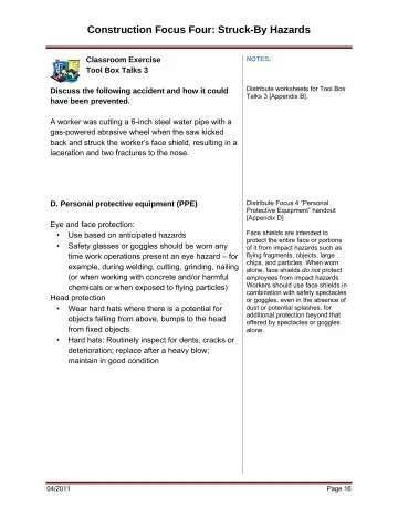 Page 22: Construction Focus Four: Struck-By Hazards