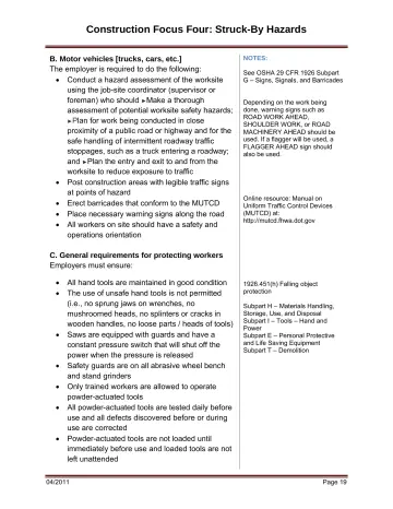 Page 25: Construction Focus Four: Struck-By Hazards