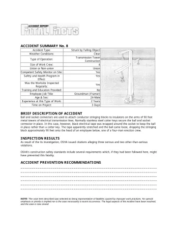 Page 57: ACCIDENT SUMMARY No. 8