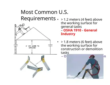 Slide 11: Most Common U.S. Requirements • > 1.2 meters (4 feet) above