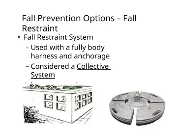 Slide 31: Fall Prevention Options – Fall Restraint