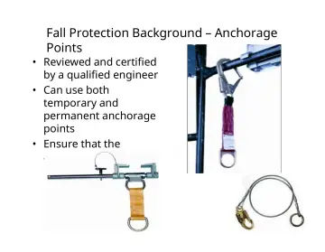 Slide 43: Fall Protection Background – Anchorage Points