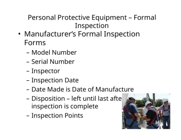 Slide 49: Personal Protective Equipment – Formal