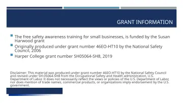 Slide 2: GRANT INFORMATION