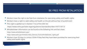 Slide 11: BE FREE FROM RETALIATION