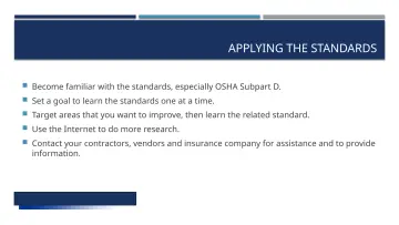 Slide 22: APPLYING THE STANDARDS
