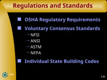 Slide 30: Regulations and Standards