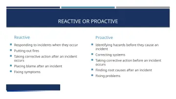 Slide 3: REACTIVE OR PROACTIVE