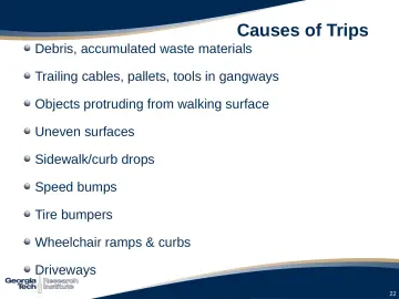 Slide 22: Causes of Trips