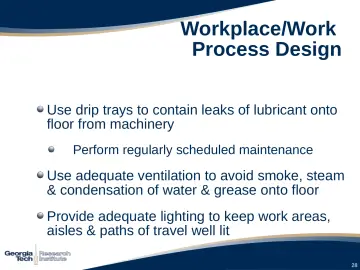 Slide 28: Workplace/Work Process Design