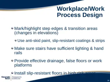 Slide 29: Workplace/Work Process Design