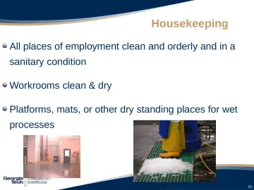 Slide 31: Housekeeping