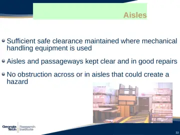 Slide 33: Aisles