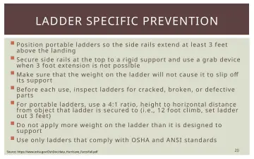Slide 20: LADDER SPECIFIC PREVENTION