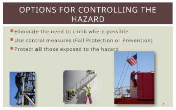 Slide 21: OPTIONS FOR CONTROLLING THE HAZARD