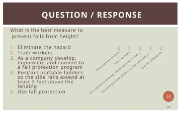 Slide 23: QUESTION / RESPONSE