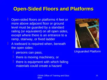 Slide 13: Open-Sided Floors and Platforms