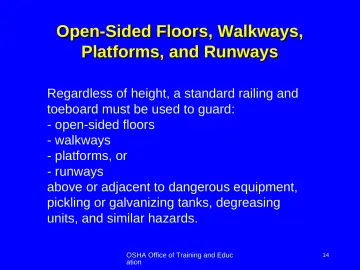 Slide 14: Open-Sided Floors, Walkways, Platforms, and Runways