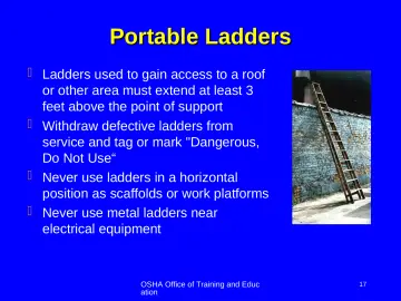Slide 17: Portable Ladders