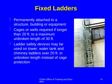 Slide 19: Fixed Ladders