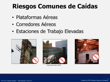 Slide 6: Riesgos Comunes de Caídas