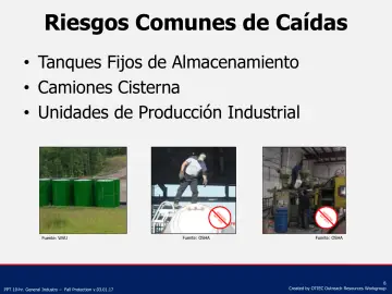 Slide 8: Riesgos Comunes de Caídas