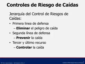 Slide 9: Controles de Riesgo de Caídas