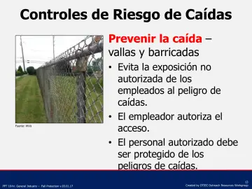Slide 13: Controles de Riesgo de Caídas