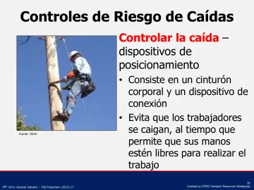 Slide 20: Controles de Riesgo de Caídas