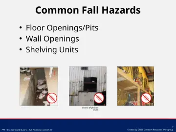 Slide 7: Common Fall Hazards