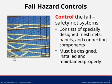 Slide 21: Fall Hazard Controls