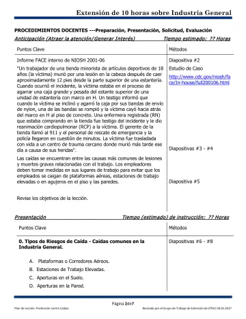 Page 2: PROCEDIMIENTOS DOCENTES ---Preparación, Presentación, Solicitud, Evaluación
