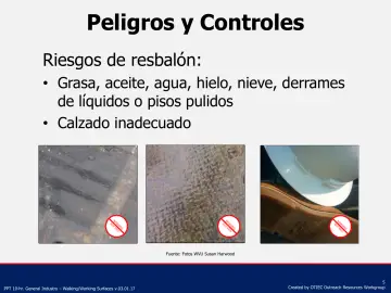 Slide 5: Riesgos de resbalón:
