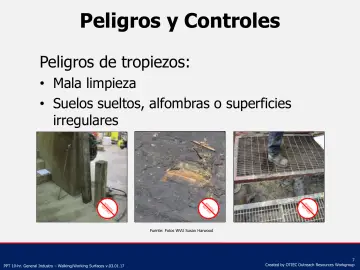 Slide 7: Peligros de tropiezos: