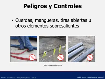 Slide 8: Cuerdas, mangueras, tiras abiertas u otros elementos sobresalientes