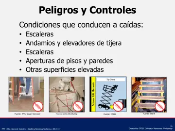 Slide 16: Condiciones que conducen a caídas: