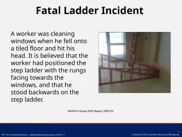 Slide 2: Fatal Ladder Incident