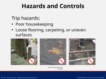 Slide 7: Trip hazards: