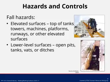 Slide 10: Fall hazards:
