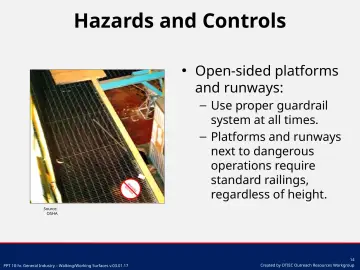 Slide 14: Open-sided platforms and runways: