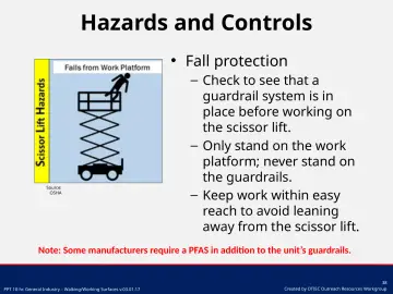 Slide 38: Fall protection
