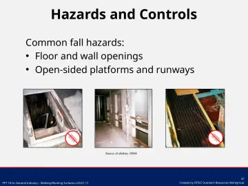 Slide 47: Common fall hazards: